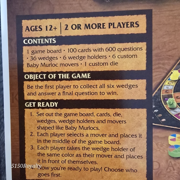 Blizzard's World of Warcraft Vintage Trivial Pursuit Game Hasbro New in open Box - Picture 12 of 16